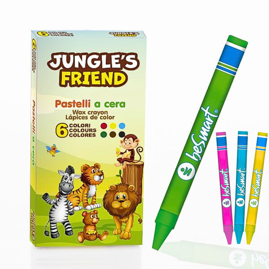 BOX 6 PASTELLI CERA JUNGLE'S FRIEND