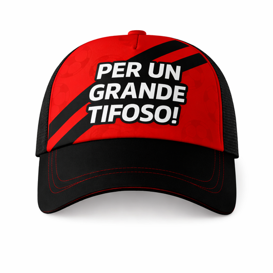 CAPPELLO C/VISIERA ROSSO NERO