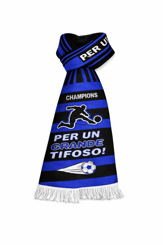 SCIARPA POLY TIFOSO NERO BLU 18X130