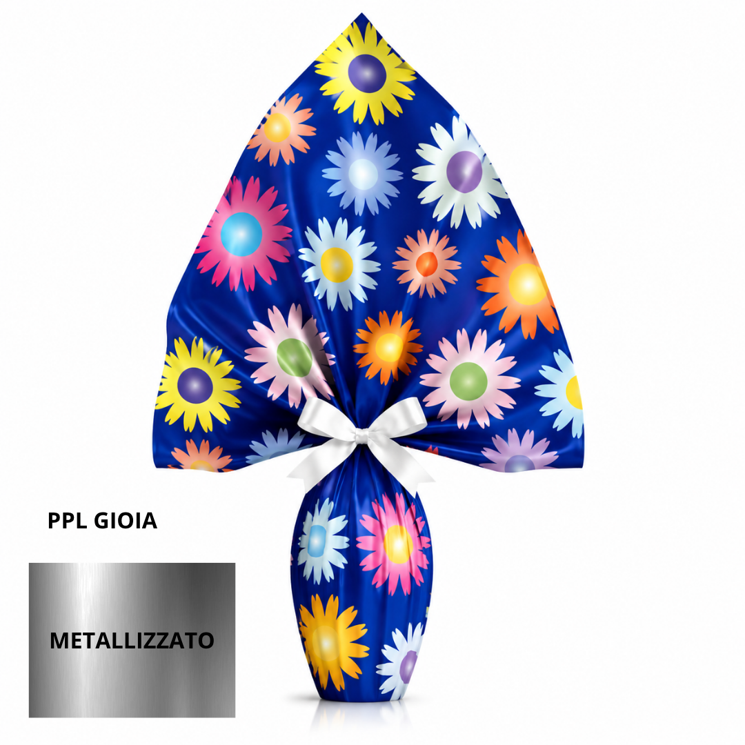 Incarto PPL 200X200 GIOIA BLU metallizzato per uova di Pasqua