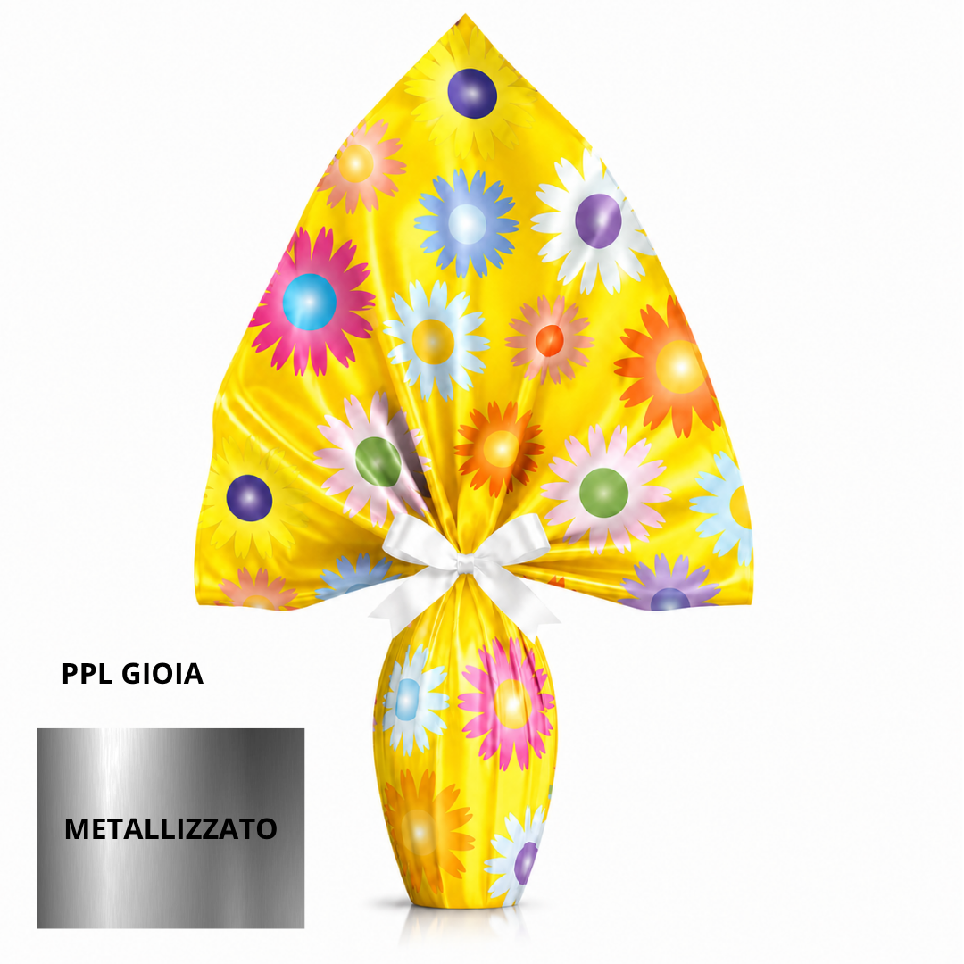 Incarto PPL 100X100 GIOIA GIALLO metallizzato per uova di Pasqua