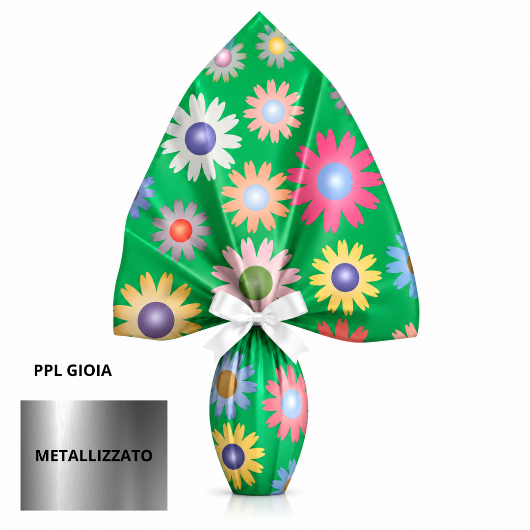 Incarto PPL 300X300 GIOIA VERDE metallizzato per uova di Pasqua