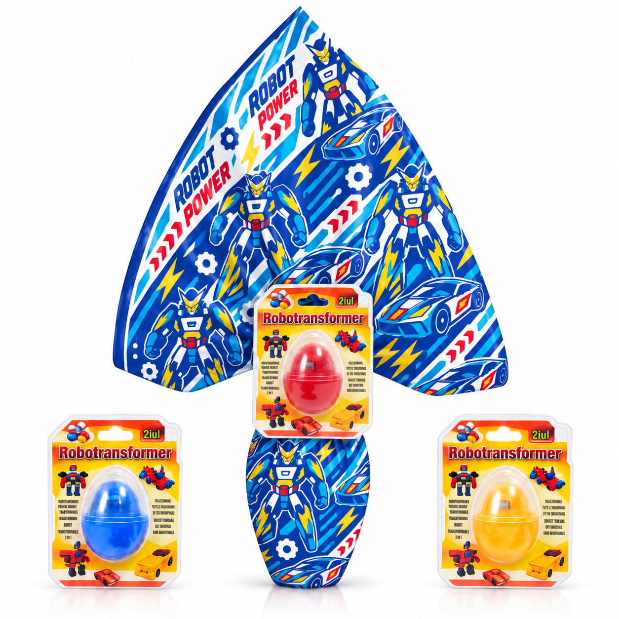 Incarto per uova di Pasqua PPL 85×85 Robot Power